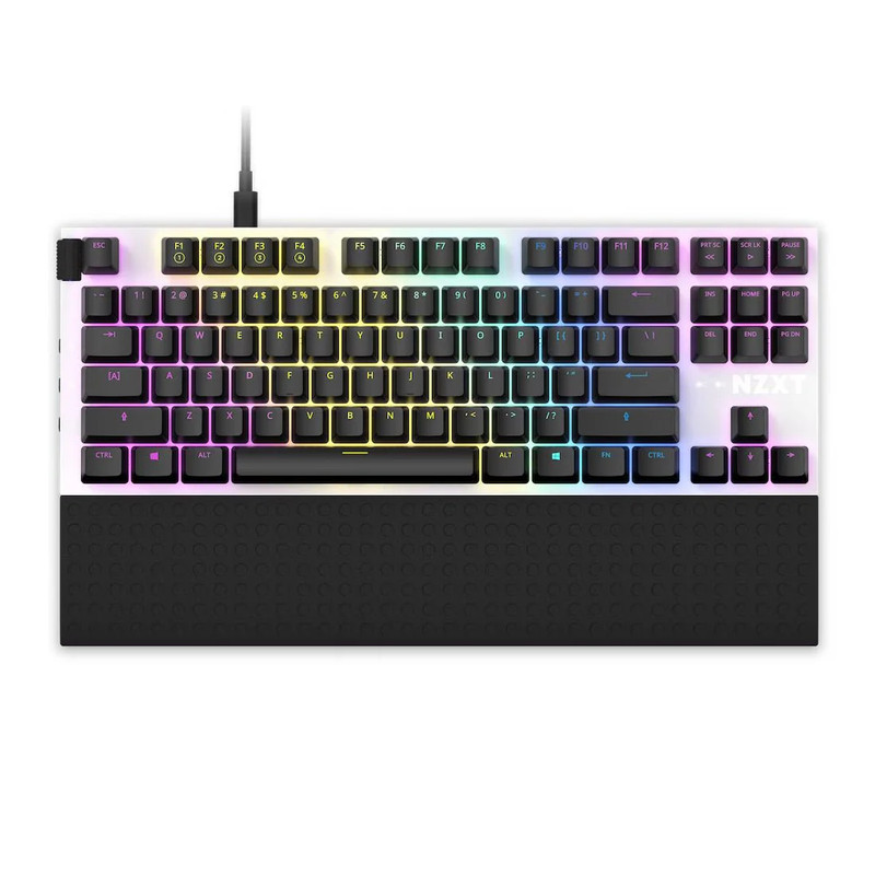 NZXT Function TKL Mechanical Gaming Keyboard - White - لوحة مفاتيح